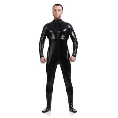 Costume di Carnevale Tuta Intera Tute Zentai Lucide Costume Cosplay Tuta di pelle Tinta unita Sesso Costume Sexy Per uomo Per donna Costume per Halloween Adulti