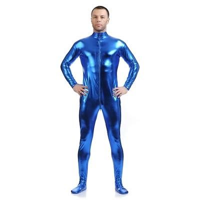 Costume di Carnevale Tuta Intera Tute Zentai Lucide Costume Cosplay Tuta di pelle Tinta unita Sesso Costume Sexy Per uomo Per donna Costume per Halloween Adulti