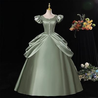 Gotico Rococò Ispirato al vintage Vestito Costume da festa Mascherata Principessa Shakespeare Tinta unica Abito da ballo Costume Per donna Natale Halloween Carnevale Feste Serata Formale Ricevimento