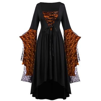 Retrò Vintage Punk Gotico Medievale Vestito Mascherata Strega Streghe Teschio Costume Per donna Fantasia Stile Steampunk Notte di Valpurga Halloween Carnevale Mascherata Halloween Festa / Sera