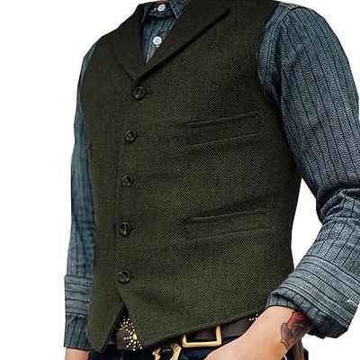 Retrò Vintage Anni Ruggenti Anni 1920 Gilet Il grande Gatsby Gentiluomo Tinta unica Costume Per uomo Carnevale Capodanno Evento / Festa Addio al Nubilato Adulti Gilet
