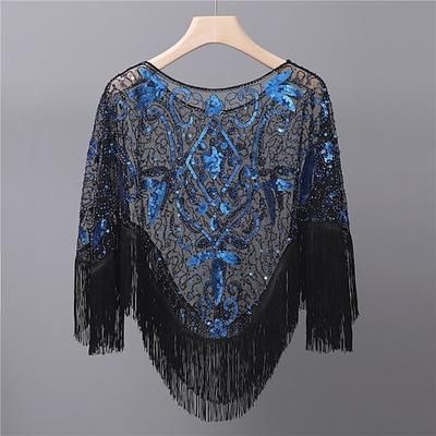 Vintage Anni 1920 Il grande Gatsby Sciarpe da flapper Il grande Gatsby Invitato al matrimonio Paillettes Frangia con nappe Paillettes Nappa Costume Per donna Balli di fine anno Feste Matrimonio Adulti
