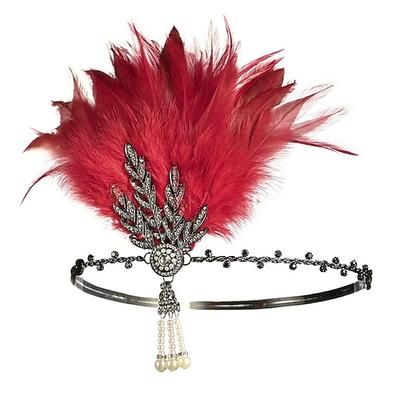 Accessori Vintage Anni Ruggenti Anni 1920 Fascia Flapper Charleston Invitato al matrimonio Piuma Costume Per donna Natale Halloween Carnevale Vacanza Festa / Sera Mascherata Adulti Copricapo Altri