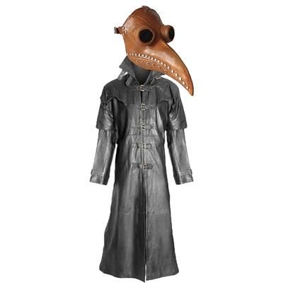 Natale Moda Raffinato Cappotto Mascherata Trench Medico della peste Tinta unica Costume Per uomo Halloween Carnevale Mascherata Feste Halloween Adulti Cappotto