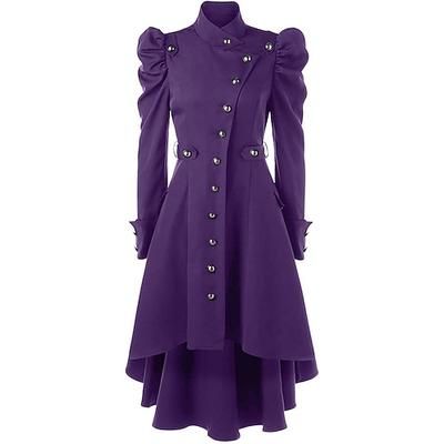 Retrò Vintage Punk Gotico Medievale Frac Trench Strega Cosplay Tinta unita Costume Per donna Stile Steampunk Notte di Valpurga Halloween Carnevale Mascherata LARP Adulti Cappotto Vestito