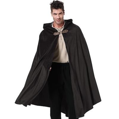 Retrò Vintage Medievale Rinascimento Mantello Mantello con Cappuccio Scialli Vichingo Ranger Elfico Tiro con l'arco Tinta unica Costume Per uomo Per donna Celtico Vichingo Fantasia Halloween LARP