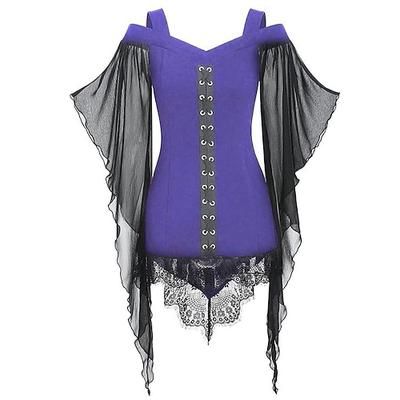 Retrò Vintage Punk Gotico Medievale Corsetto Mascherata Ragazza gotica Costume Per donna Carnevale Mascherata Festa / Sera Adulti Corsetto