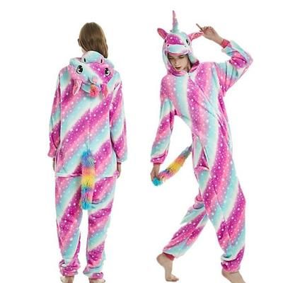 Costume da band di animali Pigiama Kigurumi Costume di fantasia Pigiami e camicie da notte Fantasia animale Unicorno Cartone animato Caldo Costume Divertente Comodo Bambini Adulti Unisex Uomini e