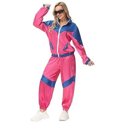 Retrò Vintage Anni '80 Abiti da allenamento Cosplay Patchwork Costume Per uomo Per donna Costume di Carnevale Carnevale Performance Palcoscenico Parata dell'Orgoglio Adolescente Adulti Top Pantaloni