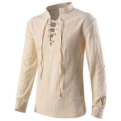 Medievale Steampunk 17° secolo Blusa / Camicia Pirata Vichingo Elfico Costume Per uomo Costumi da pirata Fantasia Mascherata Casual Quotidiano Adulti Camicia