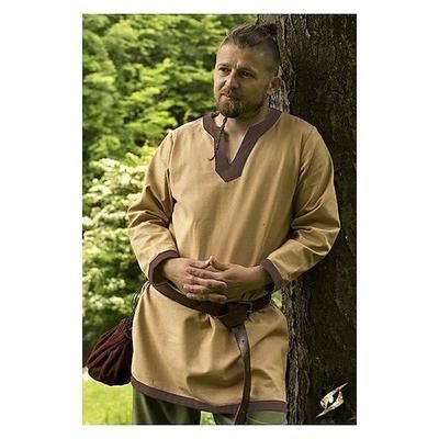 Retrò Vintage Medievale Rinascimento Blusa / Camicia Tunica Pirata Guerriero Cavaliere Vichingo Cavalieri Templari Tinta unica Costume Per uomo Vichingo Fantasia Halloween Carnevale Mascherata