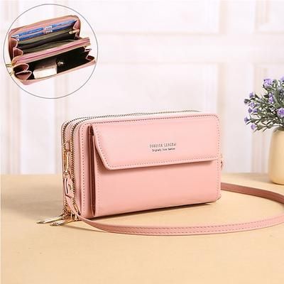 Per donna Borsa a tracolla Borsa a spalla Portafoglio Borsa per cellulare Pelle PU Ufficio Shopping Quotidiano Cerniera Regolabile Durevole Tinta unica Lettera Tessuto almond Marrone chiaro Nero