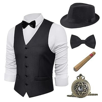 Anni Ruggenti Anni 1920 Retrò Vintage Abiti Gilet Cappello Panama Il grande Gatsby Gentiluomo Moda Costume Per uomo Natale Halloween Carnevale Balli di fine anno Addio al Nubilato Festival Adulti