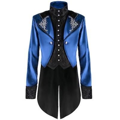 Capotto Medievale Retro Vintage Punk e Gotico Masquerade Cappotto da Codino Principe Nobile Abbigliamento Elegante Uomo ebenezer Scrooge Elfo Reale Steampunk Carnevale Masquerade Festa Sera Cappotto