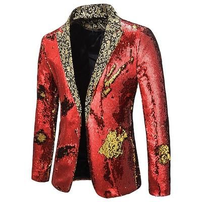 Disco Anni '80 Smoking Completi Blazer Blazer con Colletto a Revers Disco Paillettes Paillettes Collo ripiegato Costume Per uomo Costume di Carnevale Halloween Carnevale Mascherata Club Feste