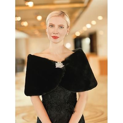 Elegante Puro Anni Ruggenti Scialle in pelliccia sintetica Il grande Gatsby Charleston Costume Per donna San Valentino Mascherata Feste Matrimonio Abbigliamento da sera Adulti Scialle Autunno