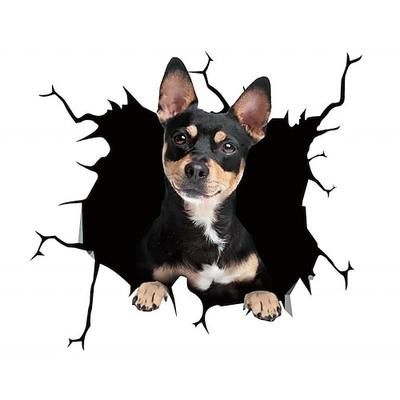 adesivo per auto auto lunotto posteriore cucciolo vetrofanie rotte elettrostatico simulazione 3d bulldog francese adesivi per auto decalcomanie in vinile