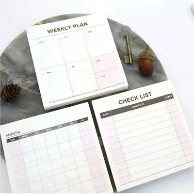 Cute Square Small Month Weekly Planner Check List Notebook per To Do List carta Notpad forniture per