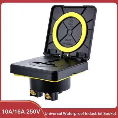 EU US AU UK Universal Waterproof Industrial Socket 10A/16A 250V IP44 AC Power Connector Plug Electrical Socket With cover