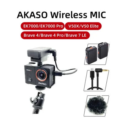 microphone mic audio cablefor AKASO EK7000/EK7000Pro/V50X/V50 Elite/Brave4/7LE/4Pro Action Camera Accessory hifi mic adapter