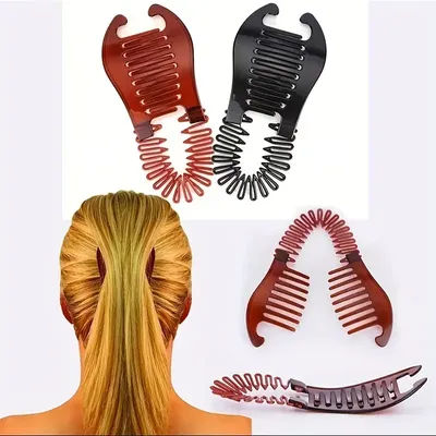 1pcs Elastics Hair Braider Banana Clip Black Scorpion Shaped Hair HoldingHairpin Ponytail Rubber Bands Hair Accessories Salon