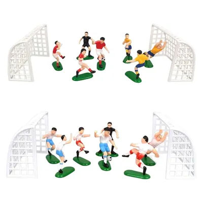 Football Cake Toppers Accessories Players Mini DIY Game Pieces Doll Toy Decor for Kids Baby Shower Football Theme Boys Baking