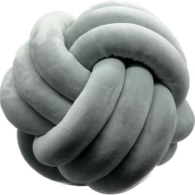 Soft Plush Knott Pillow Ball Cushions by LCM Home Fashions, Inc. in Gray
