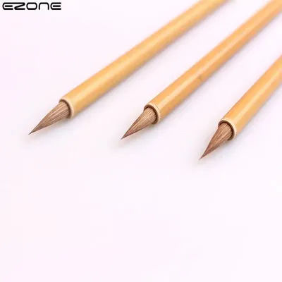 EZONE 1/3PCS Hook Line Pen Bamboo Penholder Detail Painting pittura ad acquerello pennello da