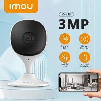 IMOU Cue 2E 3MP Wifi Security Camera Indoor Baby Monitor Human Detection Night Vision IP Camera Video Surveillance
