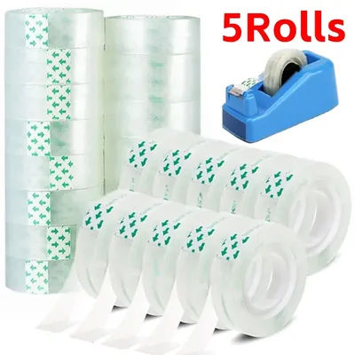 18/12/8mm Transparent Adhesive Tape Pack Tools Stationery Office School Supplies Students Adhesive Tape Packing Present Flower