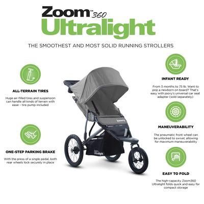Joovy Zoom 360 Ultralight Jogging Stroller - Charcoal