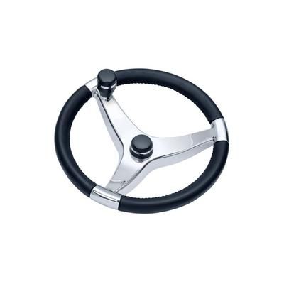 Schmitt & Ongaro Marine Evo Pro 316 Cast Stainless Steel Steering Wheel w/Control Knob - 15.5" Diameter 7241521FGK
