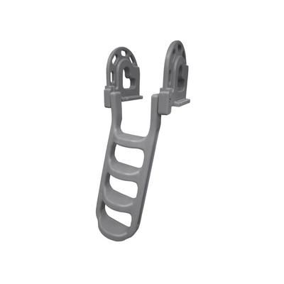 Dock Edge Stand-Off Flip-Up Polyethylene Roto Molded 4-Step Dock Ladder - Grey 2084-F