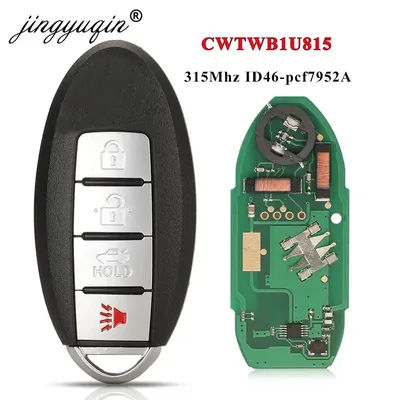 Jingyuqin CWTWB1U815 clé intelligente à distance pour Nissan Sunny Teana Sylphy Sentra Versa 315Mhz ID46-pcf7952A TWB1U815 4BTN sans clé