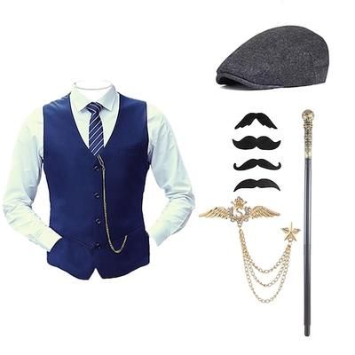 Ispirato al vintage Abiti Costume da festa Berretto Cosplay Fibbia Tinta unita Halloween Colletto italiano visibile Costume Per uomo Halloween Carnevale Festa Sera Casual Quotidiano Festa / Cocktail