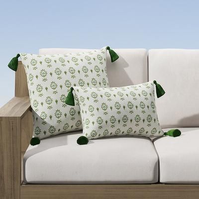 Celia Fleur Indoor/Outdoor Pillow - Indigo, 17" x 17" Square Indigo - Frontgate