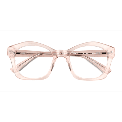 Unisex s geometric Crystal Light Pink Acetate,Eco Friendly Prescription eyeglasses - Eyebuydirect s Aronia