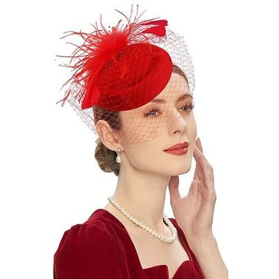 Elegante Retrò Vintage Cappello modello Fascinators affascinante Fascia in velo Sposa Costume Per donna Carnevale Mascherata Festa / Sera Addio al Nubilato Adulti Copricapo