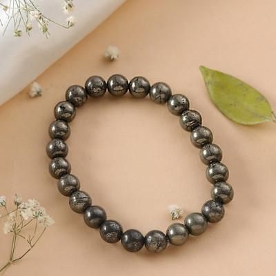 Souls of Confidence,'Inspirational Natural Pyrite Beaded Stretch Bracelet'