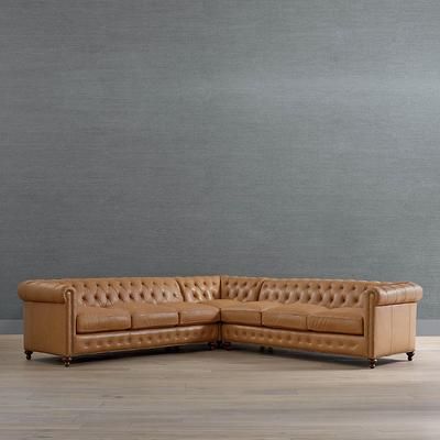 Logan Chesterfield 3-pc. Sofa Sectional - Terracotta Poppy - Frontgate
