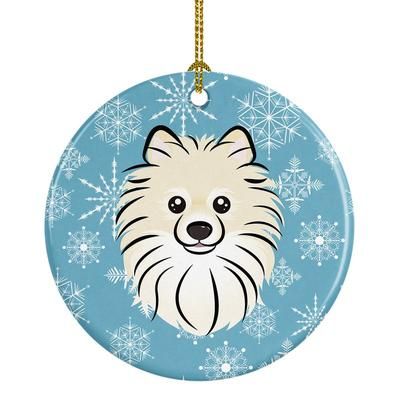 Caroline's Treasures Snowflake Pomeranian Ceramic Ornament