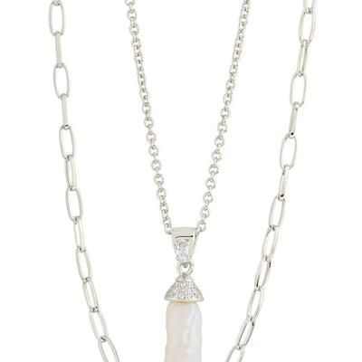 Sterling Forever Nerissa Layered Necklace - Grey