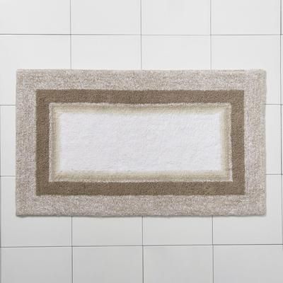 Wide Width Amore Ombre Bath Rug by BrylaneHome in Champagne (Size 17" W 24" L)