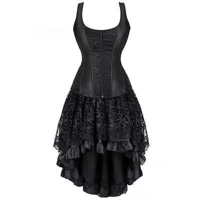 Sexy Retrò Vintage Rococò Corto Mini Vestito Corsetto Overbust Bustino Jacquard Pizzo Senza spalline Costume Per donna Halloween Carnevale Mascherata Balli di fine anno Festa / Sera Adulti Top Gonna