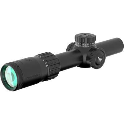 Swampfox Tomahawk II 1-4x24mm LPVO Rifle Scope 30mm Tube Second Focal Plane Red BDC Black THK14241-RB