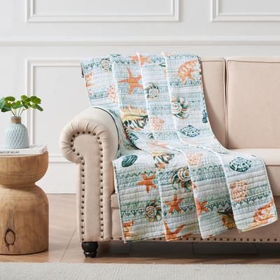 Kona Quilted Throw Blanket by Greenland Home Fashions in Ocean
