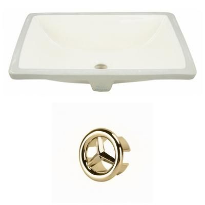 20.75-in. W CSA Rectangle Undermount Sink Set In Biscuit - Gold Hardware - American Imaginations AI-20531