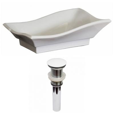 20-in. W Above Counter White Vessel Set For Wall Mount Drilling - American Imaginations AI-31451