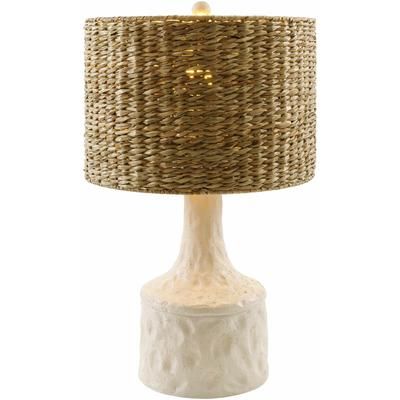 Andreotta 25"H x 15"W x 15"D Cottage Straw/Off White/Beige Table Lamp - Boutique Rugs
