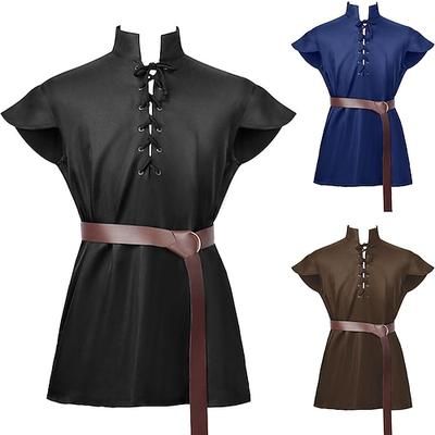 Retrò Vintage Medievale 17° secolo Blusa / Camicia Costume Cosplay Mascherata Pirata Guerriero Vichingo Costume Per uomo Vichingo Fantasia Halloween Carnevale Mascherata Evento / Festa Adulti Camicia